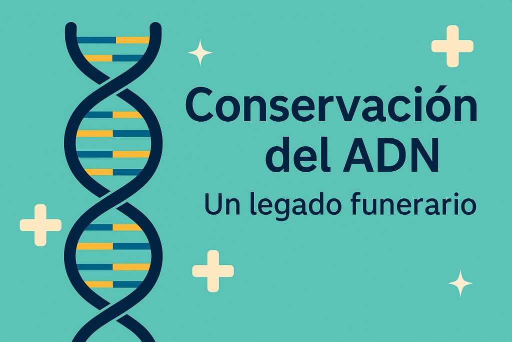 Icono de ADN con el texto Conservación del ADN - Un legado funerario